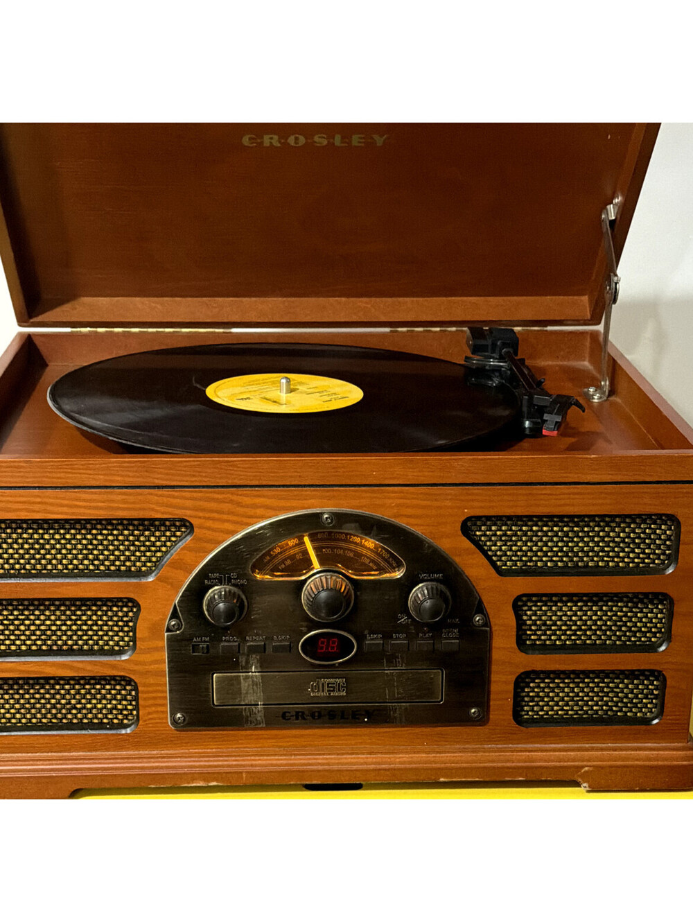 Crosley CR66 5-in-1 Entertainment Center Record Player Cassette Radio CD Tape